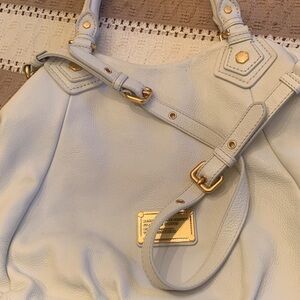 MARC JACOBS LEATHER SATCHEL CREAM HANDBAG NEW